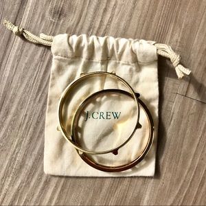 J. Crew Gold & Black Tone Bangle Bracelets